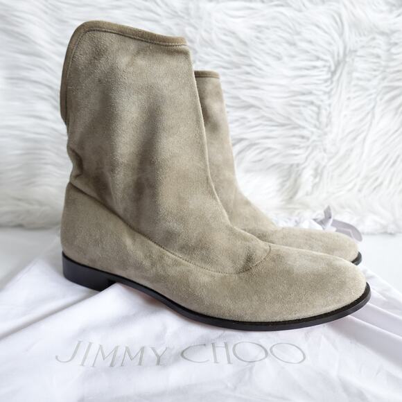 Jimmy Choo Suede Mid Calf Cowboy Boots - Picture 1 of 16